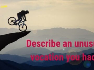 Describe an unusual vocation you had