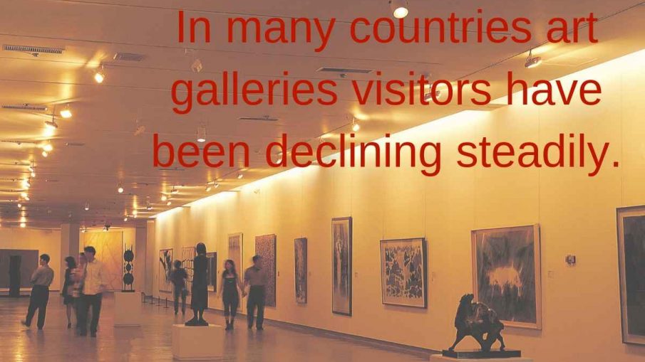 In many countries art galleries visitors have been declining steadily.