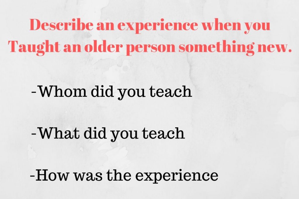 experience when you taught