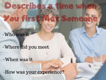 time when you first met someone.