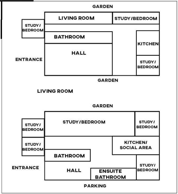 The plans below show the home and plans for its redevelopment